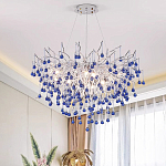 Люстра с синими стеклянными подвесками в форме капель FAIRYTREE Light варинант исполнения - 2 | Loft Concept в Нижнем Новгороде