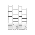 Стеллаж прямой ассиметричный с полками и 4-мя дверцами ARYA BOOKCASE WHITE варинант исполнения - 1 | Loft Concept в Нижнем Новгороде