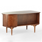 Дизайнерский письменный стол округлой формы с 4-мя ящиками и дверкой с полочками Rili варинант исполнения - 1 | Loft Concept в Нижнем Новгороде