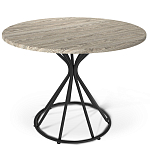 Стол обеденный с круглой бежево-серой столешницей Harris Collection варинант исполнения - 1 | Loft Concept в Нижнем Новгороде