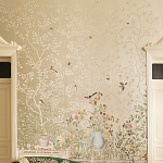 Обои ручная роспись Temple Newsam White Gold gilded silk варинант исполнения - 3 | Loft Concept в Нижнем Новгороде