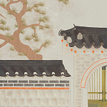 Обои ручная роспись The Art of Learning and Steps for the Flowers by Teo Yang Original colourway on Icefield India tea paper варинант исполнения - 2 | Loft Concept в Нижнем Новгороде