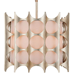 Люстра овальной формы с фактурным серебряным каркасом и тканевым абажуром Silver Honeycomb варинант исполнения - 2 | Loft Concept в Нижнем Новгороде