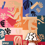 Обои ручная роспись в стиле Арт-деко Jazz Original colourway on painted silk with embroidery варинант исполнения - 2 | Loft Concept в Нижнем Новгороде