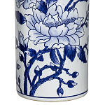 Ваза цилиндрической формы с крышкой и синим цветочным узором на белом фоне Blue & White Ornament варинант исполнения - 2 | Loft Concept в Нижнем Новгороде