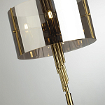 Торшер с круглым плафоном на высокой бронзовой ножке с вертикальным декором из металлических трубок Sohne варинант исполнения - 4 | Loft Concept в Нижнем Новгороде