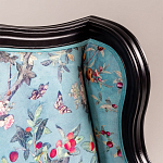 Трехместный диван из натурального бука бирюзовый с изображением птиц и цветов Turquoise Chinoiserie Garden Sofa варинант исполнения - 6 | Loft Concept в Нижнем Новгороде