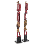 Комплект из 2-х деревянных статуэток Asmat Tall Red Statuettes варинант исполнения - 2 | Loft Concept в Нижнем Новгороде