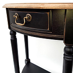 Консоль полукруглая из массива березы с ящиком и полкой в стиле прованс Vintage варинант исполнения - 3 | Loft Concept в Нижнем Новгороде