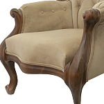 Кресло с мягкой обивкой из светло-коричневого велюра на 4-х деревянных ножках Evelyn Classical Armchair варинант исполнения - 4 | Loft Concept в Нижнем Новгороде