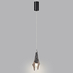 Подвесной светильник с черной металлической основой и рельефным плафоном Glass Pod варинант исполнения - 5 | Loft Concept в Нижнем Новгороде