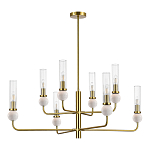 Люстра с 8-ю плафонами в форме стеклянных трубок и мраморных декоративных элементов Montreal варинант исполнения - 8 | Loft Concept в Нижнем Новгороде