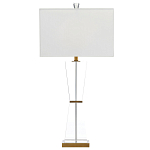 Настольная лампа с прозрачным корпусом и прямоугольным тканевым абажуром Charm and Luxury варинант исполнения - 4 | Loft Concept в Нижнем Новгороде