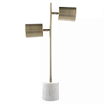 Настольная лампа золотистая на белом мраморном основании Streams of Light варинант исполнения - 2 | Loft Concept в Нижнем Новгороде