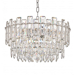 Круглая люстра с хрустальными подвесками на серебряном каркасе Gorgeous Crystal Light варинант исполнения - 3 | Loft Concept в Нижнем Новгороде