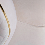 Кресло велюровое оттенка слоновой кости с простроченной спинкой Perfect Comfort варинант исполнения - 3 | Loft Concept в Нижнем Новгороде