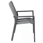 Стул темно-серый с высокой плетеной спинкой и сиденьем Braided Strength варинант исполнения - 2 | Loft Concept в Нижнем Новгороде