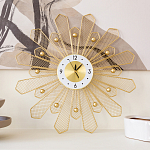 Часы настенные из металла в виде солнца с белым циферблатом Mirror Tower Clock варинант исполнения - 4 | Loft Concept в Нижнем Новгороде