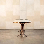 Обеденный стол с фигурным декором бронзового цвета Dichotomy racetrack варинант исполнения - 4 | Loft Concept в Нижнем Новгороде