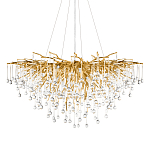 Люстра подвесная с прозрачными стеклянными подвесками в форме капель Диаметр 100 см Droplet Chandelier варинант исполнения - 1 | Loft Concept в Нижнем Новгороде