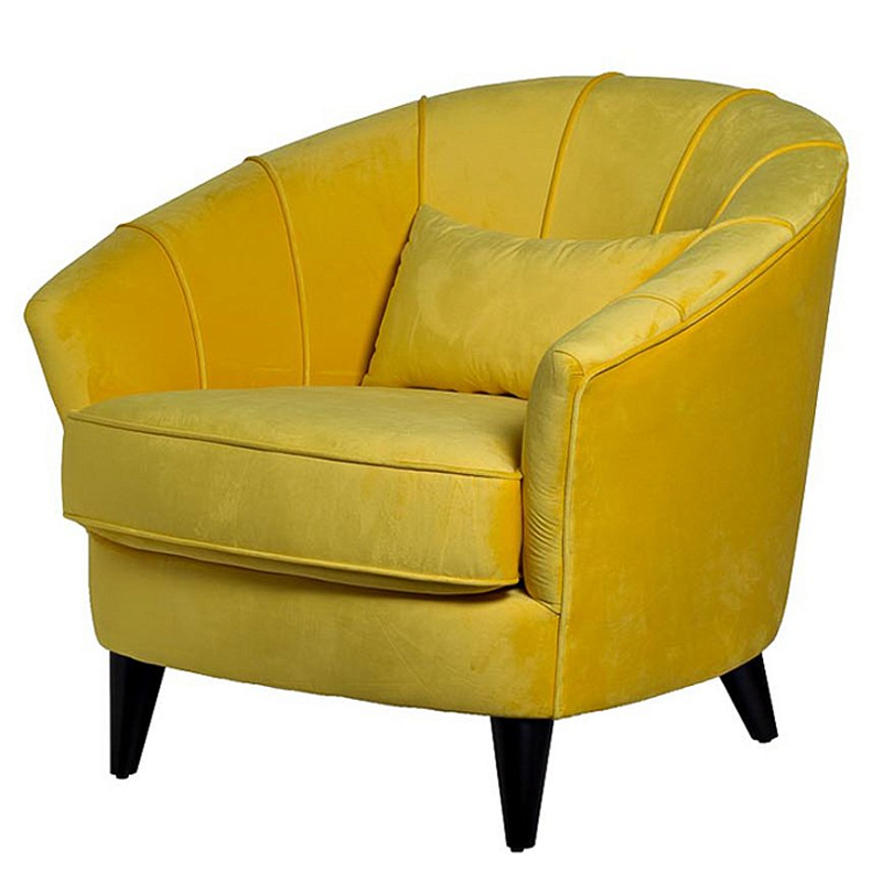 Amour Curved Back Velvet Chair Yellow Желтый в Нижнем Новгороде | Loft Concept 