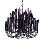 Люстра черная с несколькими ярусами деревянных палочек Bright Wooden Chandelier варинант исполнения - 9 | Loft Concept в Нижнем Новгороде