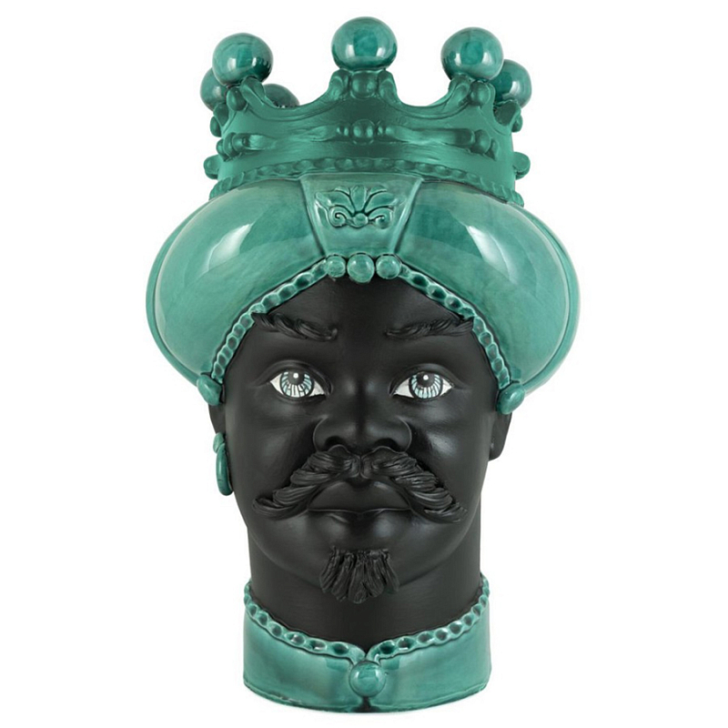 Ваза Vase Moro Man Crown Dark Malachite Черный Малахит в Нижнем Новгороде | Loft Concept 