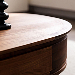 Кофейный стол овальный из дерева с 2-мя ящиками Coffee Walnut Table варинант исполнения - 9 | Loft Concept в Нижнем Новгороде