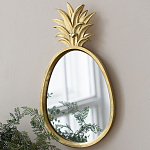 Зеркало овальной формы с золотистой рамкой и декоративной верхушкой в виде ананаса Pineapple Shine  варинант исполнения - 4 | Loft Concept в Нижнем Новгороде