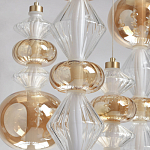 Люстра с плафонами из прозрачного и янтарного стекла в виде шаров и ромбов Gabriel Scott Luna варинант исполнения - 4 | Loft Concept в Нижнем Новгороде