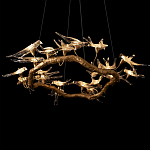 Люстра подвесная с прозрачными стеклянными птичками на ветвях Диаметр 100 см Serip Voa варинант исполнения - 9 | Loft Concept в Нижнем Новгороде