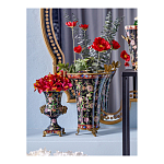 Ваза из фарфора черная с цветочной росписью и бронзовой стрекозой Spring Garden варинант исполнения - 4 | Loft Concept в Нижнем Новгороде