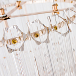 Люстра подвесная круглая с прозрачными хрустальными трубками и золотистым каркасом Диаметр 44 см Hexagon Tube Light варинант исполнения - 3 | Loft Concept в Нижнем Новгороде