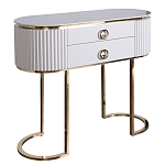 Консоль с белая овальная с мраморной столешницей Thoroughbass  варинант исполнения - 1 | Loft Concept в Нижнем Новгороде