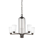 Люстра бронзового цвета с 5-ю матовыми стеклянными плафонами Generation Lighting варинант исполнения - 1 | Loft Concept в Нижнем Новгороде