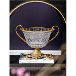 Чаша из прозрачного стекла с ручками и ободком из бронзы Eden Garden варинант исполнения - 2 | Loft Concept в Нижнем Новгороде