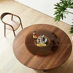 Стол обеденный круглый с двойной столешницей Walnut Wood Table варинант исполнения - 5 | Loft Concept в Нижнем Новгороде