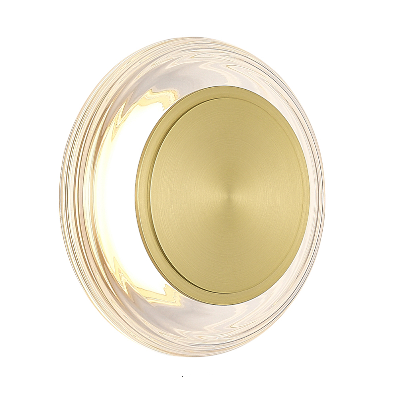 Бра круглое золото/прозрачный Plumpness LED 7 Золотой Прозрачное Стекло в Нижнем Новгороде | Loft Concept 