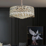 Люстра круглая с хрустальными подвесками на золотистом каркасе Roul Crystal Light варинант исполнения - 12 | Loft Concept в Нижнем Новгороде