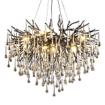 Люстра черная с прозрачными стеклянными подвесками в форме капель FAIRYTREE Light варинант исполнения - 3 | Loft Concept в Нижнем Новгороде