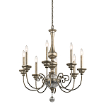 Люстра серебряного цвета с состаренным эффектом и декоративным подвесным шаром Kichler варинант исполнения - 1 | Loft Concept в Нижнем Новгороде