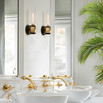 Бра для ванных комнат с прозрачным стеклянным плафоном в форме цилиндра Hinkley варинант исполнения - 17 | Loft Concept в Нижнем Новгороде