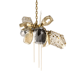 Люстра подвесная со стеклянными плафонами из дымчатого и золотистого с тремя вертикальными подвесками Gilded Mirage  варинант исполнения - 1 | Loft Concept в Нижнем Новгороде