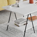 Стол журнальный с белой прямоугольной столешницей и полкой ESSEL WHITE варинант исполнения - 3 | Loft Concept в Нижнем Новгороде