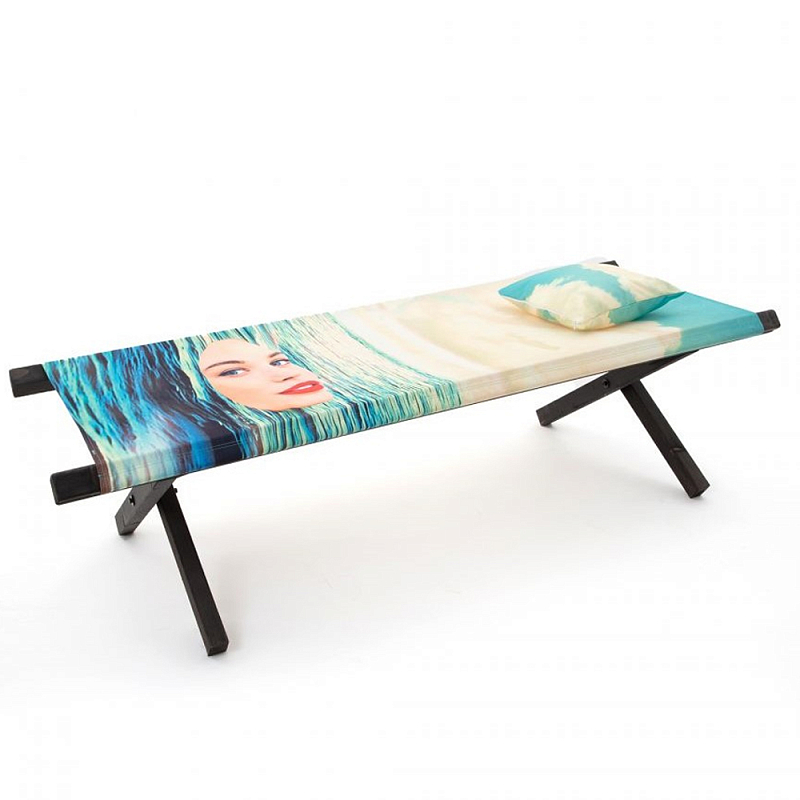 Шезлонг Seletti Poolbed Seagirl Черный Голубой в Нижнем Новгороде | Loft Concept 