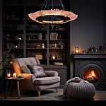 Люстра в форме кольца розовая Warm Pink Light варинант исполнения - 6 | Loft Concept в Нижнем Новгороде