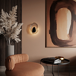 Бра с волнообразным стеклянным плафоном и вставкой из мрамора Liquid Stone варинант исполнения - 15 | Loft Concept в Нижнем Новгороде