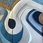 Арт-объект ручной работы Blue Abstraction из 4-х панелей варинант исполнения - 4 | Loft Concept в Нижнем Новгороде