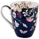 Кружка синяя из фарфора с рисунком цветов 400 мл Garden Whisper Porcelain Set  варинант исполнения - 1 | Loft Concept в Нижнем Новгороде