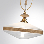 Подвесной светильник с плоским прозрачным плафоном и декоративной вставкой из текстурного камня Tectona  варинант исполнения - 6 | Loft Concept в Нижнем Новгороде